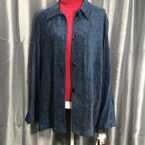 NEW Button down Blue and Black Tweed Blazer Jacket